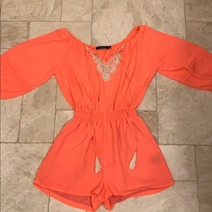 Fun neon lace romper
